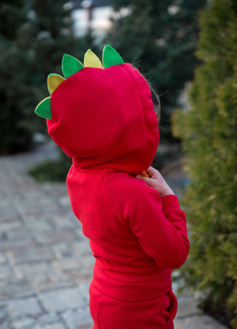 Красный демисезонный детский спортивный трикотажный костюм-трансформер с игрушкой дракон девочка красный 104-140 4-11 лет Zabavka