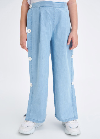 Голубые джинсовые демисезонные палаццо брюки DeFacto