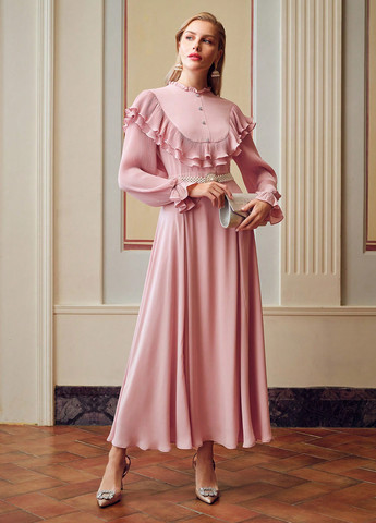 Світло-рожева кежуал сукня SHEIN однотонна