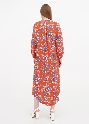 Оранжевое кэжуал платье оверсайз Boden с цветочным принтом