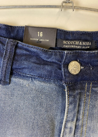 Шорты Scotch & Soda однотонные синие джинсовые хлопок