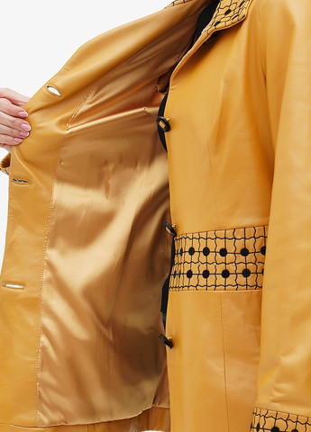 Желтая демисезонная куртка кожаная Gessada