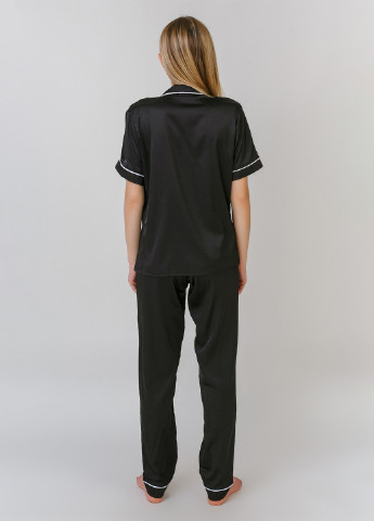 Чорна всесезон піжама (сорочка, штани) рубашка + брюки Serenade