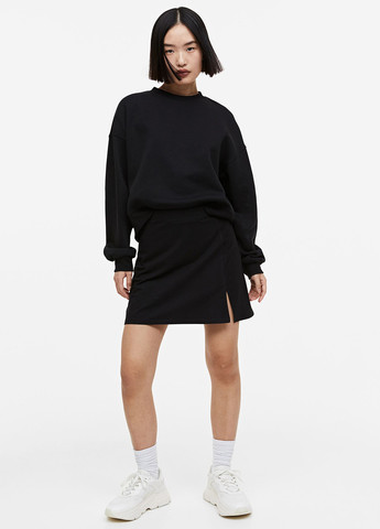 Чорний толстовка вільного крою H&M однотонний без декору (266152155)