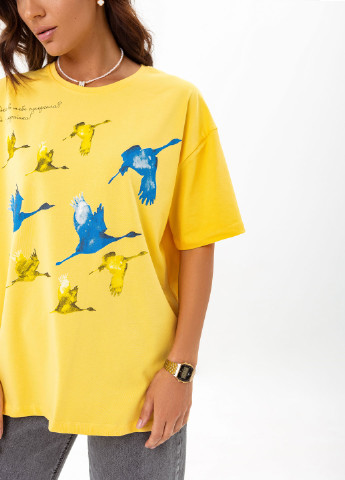 Желтая всесезон футболка лелеки с коротким рукавом Emass