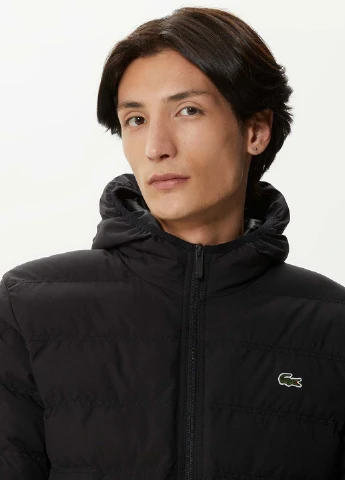 Чорна демісезонна куртка Lacoste
