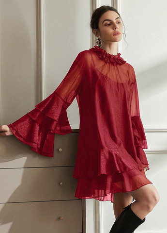 Червона кежуал сукня SHEIN однотонна