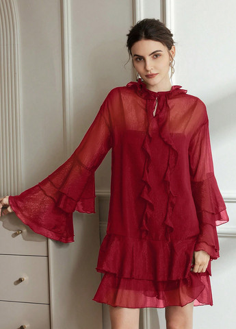 Червона кежуал сукня SHEIN однотонна