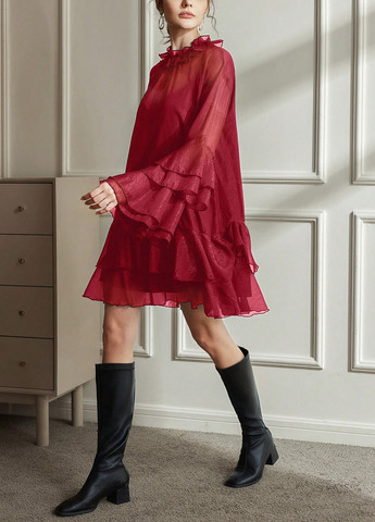 Червона кежуал сукня SHEIN однотонна