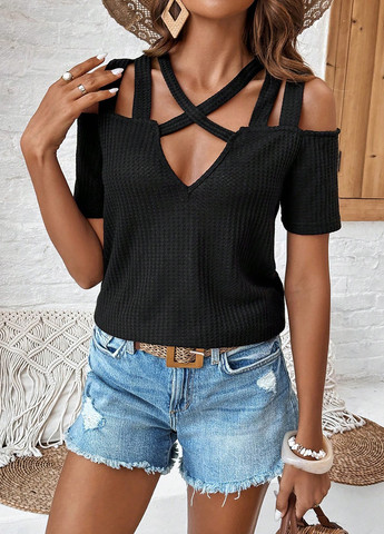 Чёрная блуза SHEIN