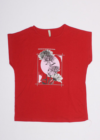Червона літня жіноча футболка No Brand