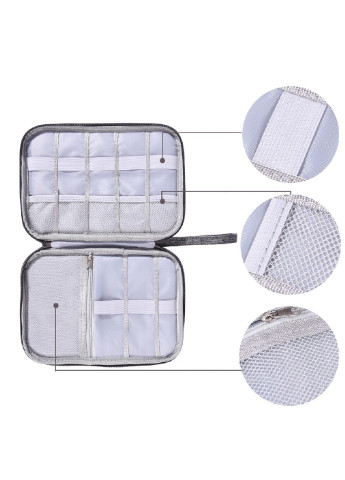 Дорожній органайзер сумка для зберігання кабелів проводів зарядок 23х16.5х3 см (473765-Prob) Бузковий Unbranded (256464683)