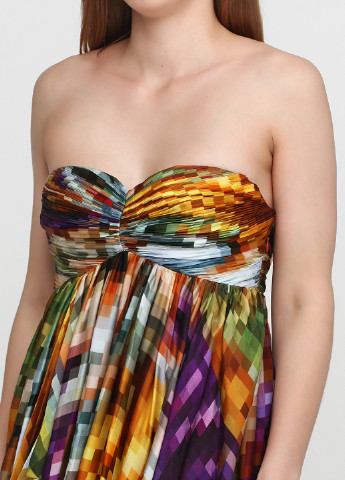 Комбинированное кэжуал платье бандо Basso & Brooke с геометрическим узором