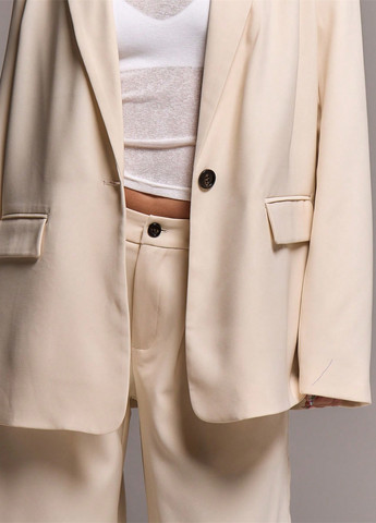 Светло-бежевый женский жакет SHEIN однотонный - демисезонный