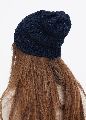Темно-синий зимний комплект (шарф-снуд, шапка) Luca