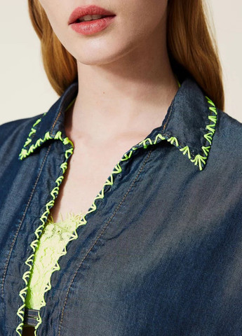 Сіро-синя кежуал, джинсова сукня оверсайз Twin-Set однотонна