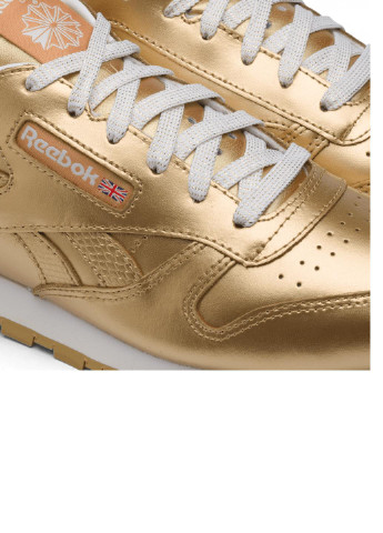 Золоті осінні кроссовки classic leather metallic gold bs8944 Reebok