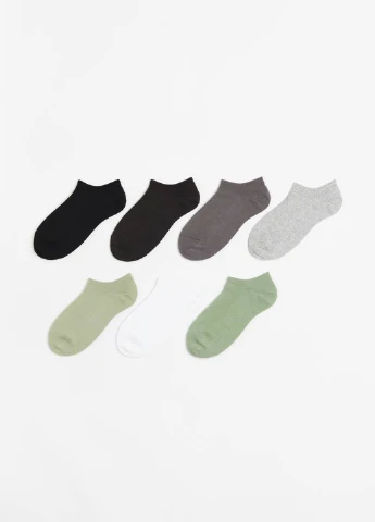 Комбинированные носки (7 пар) H&M однотонные (322317854)