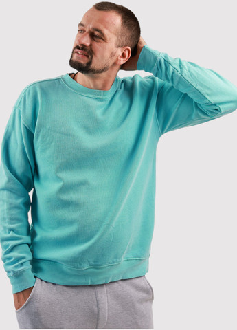 Світло-блакитний світшот Blue 84 однотонний без декору (361422179)