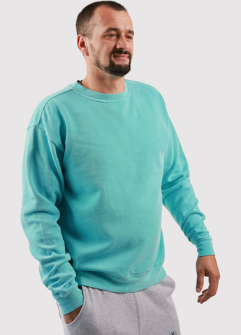 Світло-блакитний світшот Blue 84 однотонний без декору (361422179)