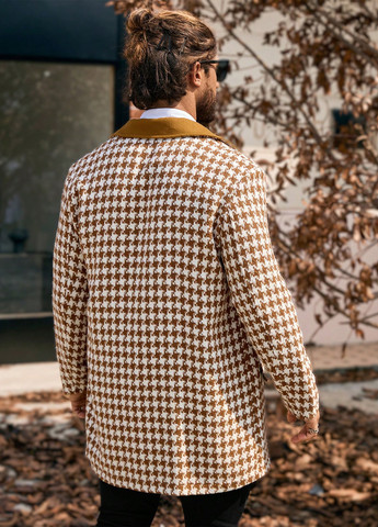 Комбинированное демисезонное Пальто двубортное SHEIN