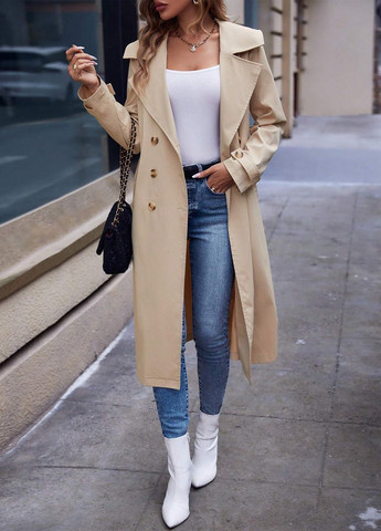 Плащ SHEIN тренчкот на пуговицах демисезон (308795601)