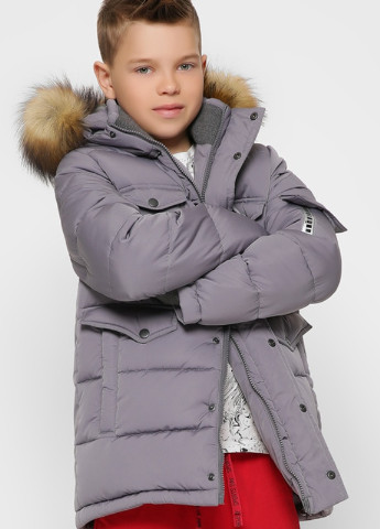 Серая зимняя пуховая зимняя куртка для мальчика X-Woyz