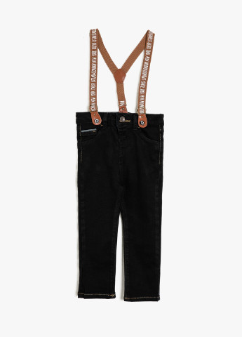 Черные демисезонные прямые джинсы KOTON