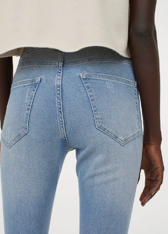 Голубые демисезонные джегинсы H&M