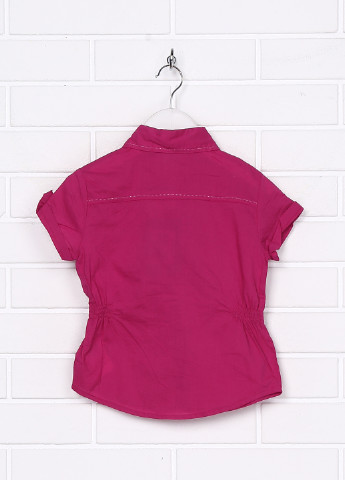 Фиолетовая однотонная блузка с коротким рукавом Terranova летняя