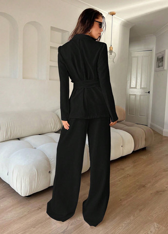 Черный женский жакет SHEIN однотонный - демисезонный