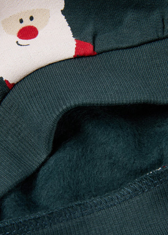 C&A свитшот новогодний темно-зеленый кэжуал хлопок