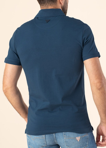 Индиго футболка-поло для мужчин Guess однотонная