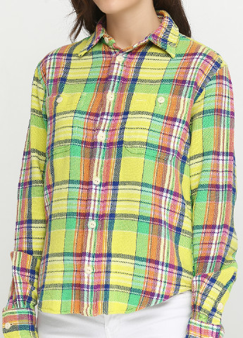 Лимонная кэжуал рубашка в клетку Ralph Lauren
