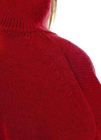 Червоний светр оверсайз з високим коміром-стійка. SVTR