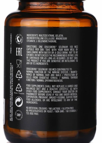 Селен Selenium 100 mcg 60 caps Grassberg (254371768)