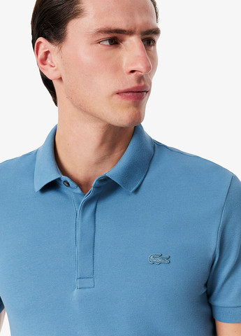 Голубой футболка-поло для мужчин Lacoste однотонная