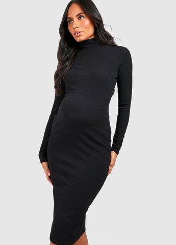 Чорна кежуал сукня сукня-водолазка Boohoo однотонна