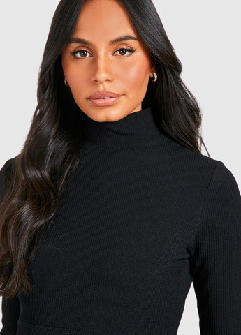 Чорна кежуал сукня сукня-водолазка Boohoo однотонна