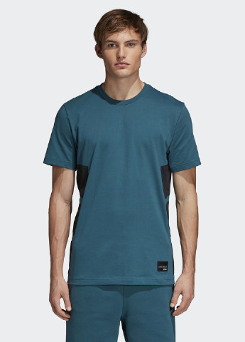 Морской волны летняя футболка с коротким рукавом adidas