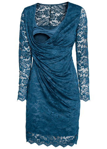 Бирюзовое вечернее платье для кормящих а-силуэт H&M