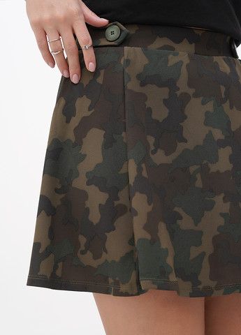 Темно-зеленая кэжуал камуфляжная юбка Terranova клешированная