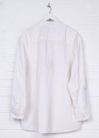 Белая кэжуал рубашка однотонная OWK с длинным рукавом