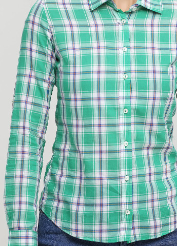 Зеленая кэжуал рубашка в клетку Sassofono Club