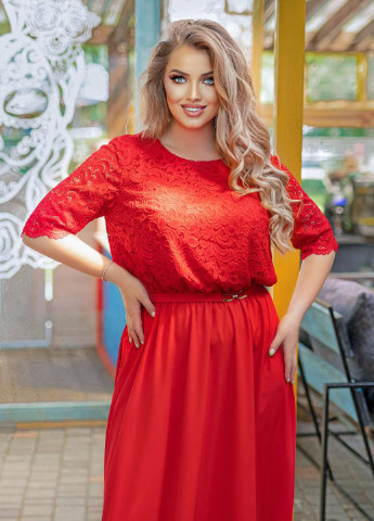 Красное кэжуал длинное платье дарина красное Tatiana однотонное