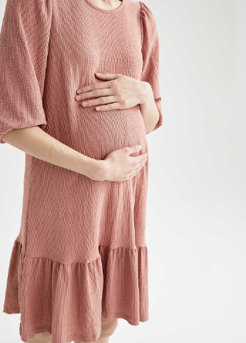Пудровое кэжуал платье для беременных а-силуэт DeFacto однотонное