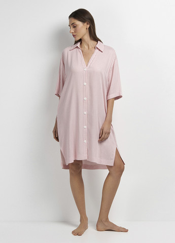 Рожева домашній сукня сукня-сорочка Ellen в смужку