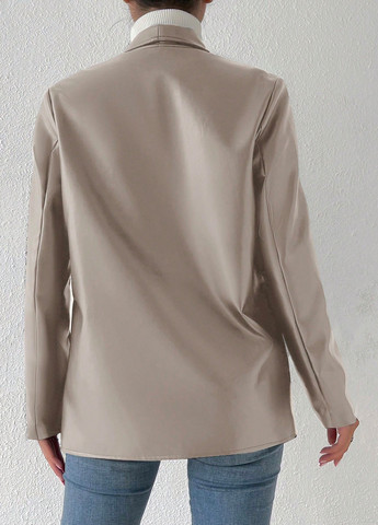Серо-бежевый женский жакет SHEIN однотонный - демисезонный