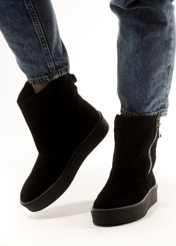 Зимові з натуральної замшевої шкіри стильні черевики на хутрі INNOE сапоги (255103011)