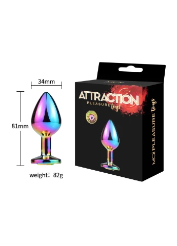 Металева анальна пробка Attraction Toys №73 Rainbow MAI (254785175)